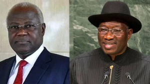Ernest Koromaand President Goodluck Jonathan