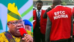 Adeleke and EFCC personnel