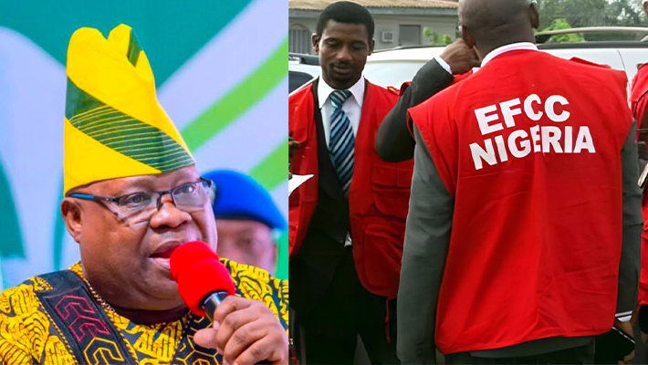 Adeleke and EFCC personnel