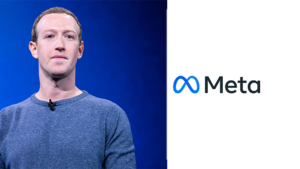 Zuckerberg and Meta logo