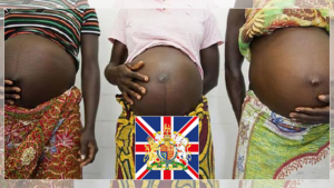 Pregnant women and UK emblem