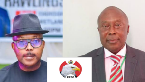 Reps member Nicholas Mutu, ex-AGF Chukwunyere Nwabuoku and EFCC logo