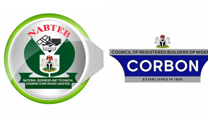 NABTEB, CORBON logos.