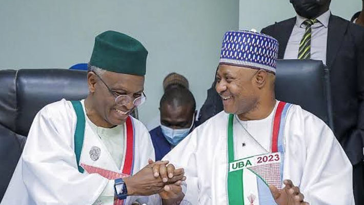Uba Sani speaking with El-Rufai