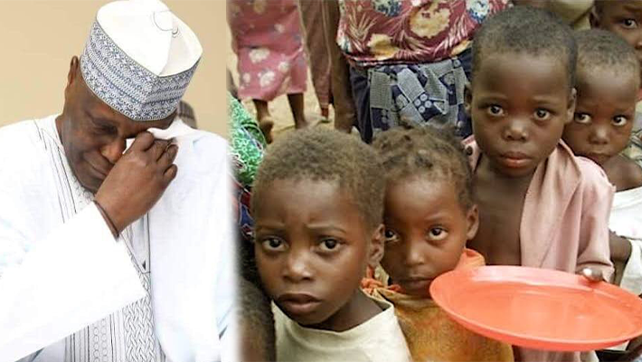Atiku and a group of child beggars in the North.