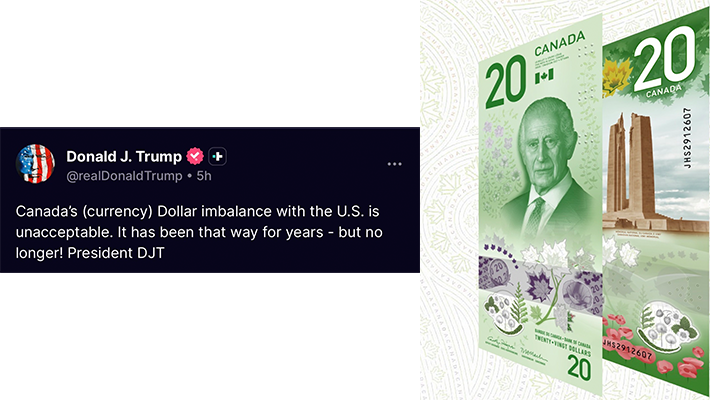 President Donald Trump and Canada’s (currency) Dollar