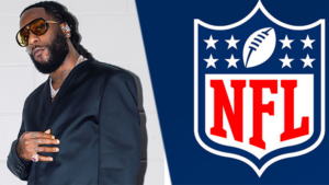 Burna Boy and the NFL logo