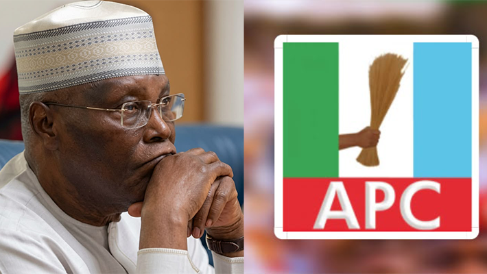 Abubakar Atiku and APC logo