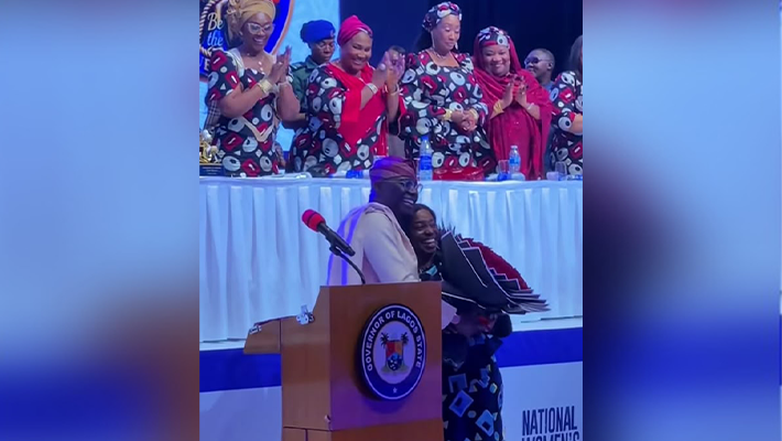 Governor Sanwo-Olu and wife at the event.