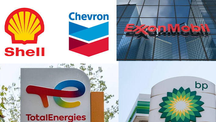 Shell, Chevron, ExxonMobil, TotalEnergies and BP.