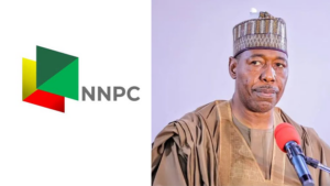NNPCL logo and Babagana Zulum.