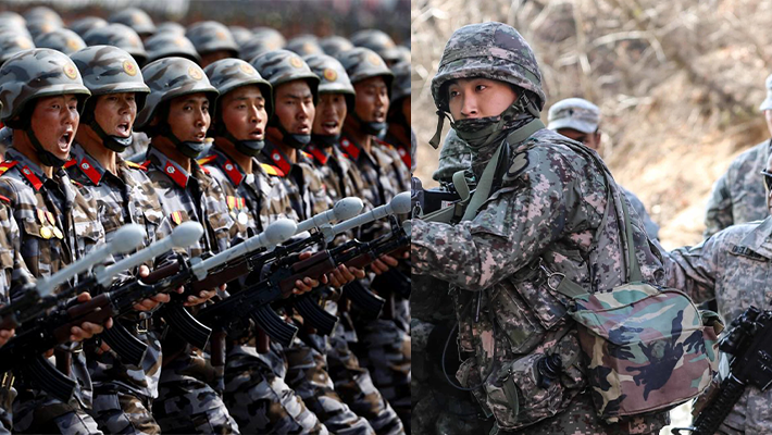 South Korea soldiers and North Korea soldiers