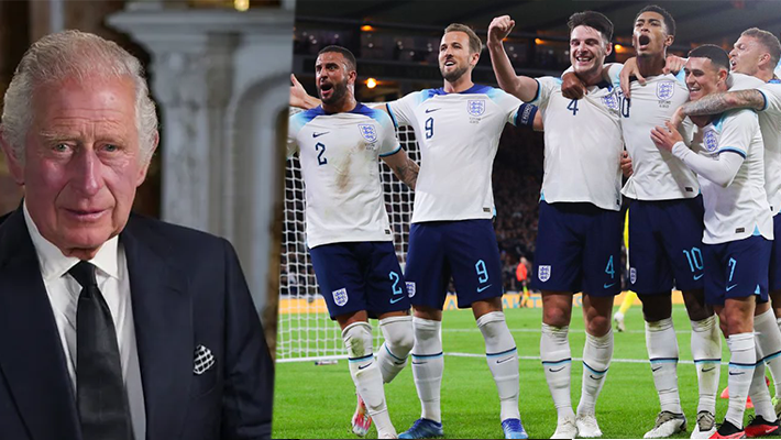 King Charles and England team