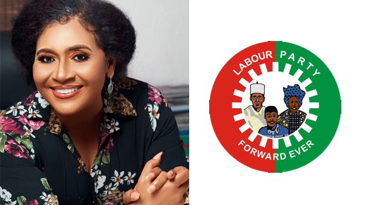 Hilda Dokubo+Labour Party logo