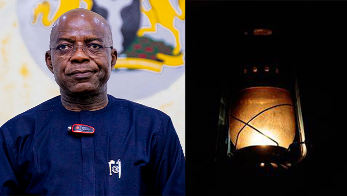 Otti and lantern in darkness