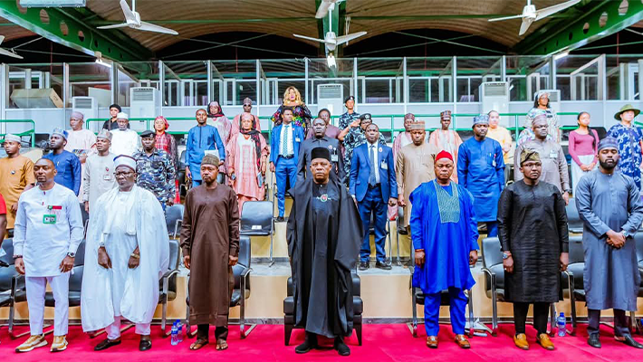 Vice-President Kashim Shettima at the launch of the 2024 Abuja International Carnival at the Eagle Square, Abuja