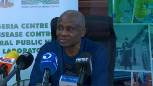 Jide Idris addressing media