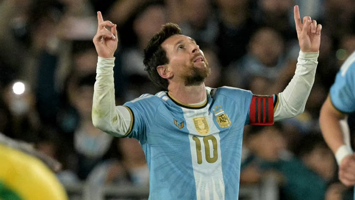 Messi during match against Benin