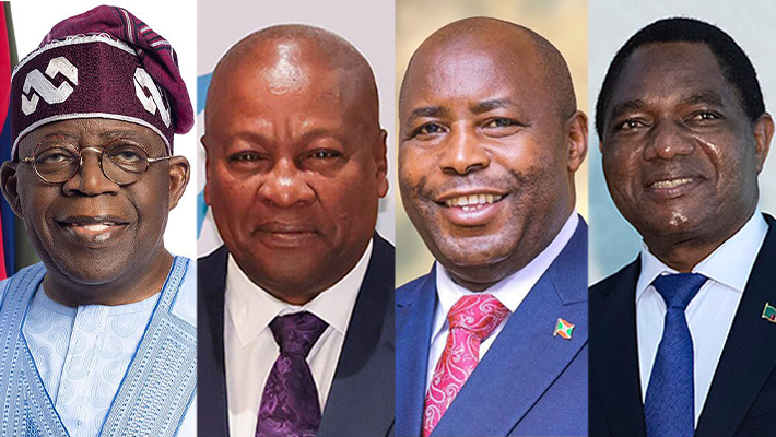 Nigerian, Ghanaian, Burundian, Zambian presidents