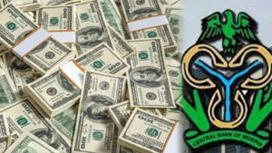 Stash of dollars and CBN logo
