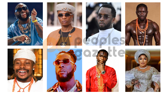 Davido; Wizkid; Diddy; VDM; Asake; Burna Boy; Speed Darlington; Bobrisky