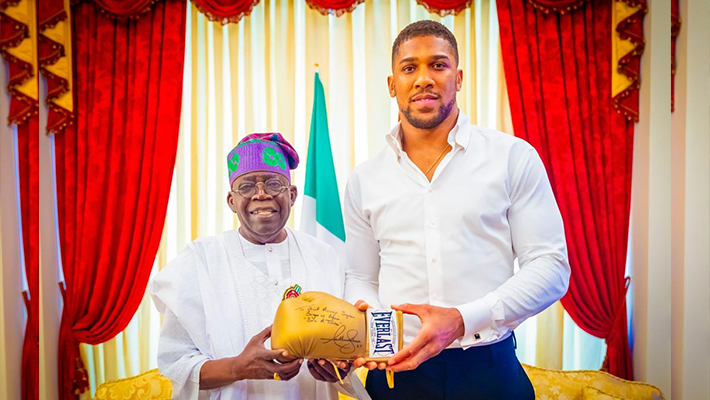 Antony Joshua and President Bola Tinubu