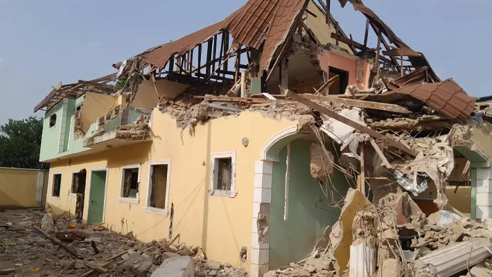 Demolished house