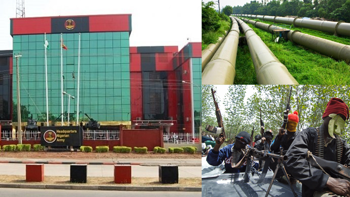 Defence headquarters/crude oil pipelines in Niger Delta/Hooded militants