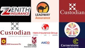 Zenith General Insurance Company Ltd., Leadway Assurance Company Ltd., Custodian Life Assurance Ltd., Custodian and Allied Insurance Plc, NEM Insurance Plc, AIICO Insurance Plc, CHI Life Assurance Ltd., Heirs General Insurance Ltd., FIN Insurance Company Ltd., Cornerstone Insurance Plc and Mutual Benefits Assurance Plc.