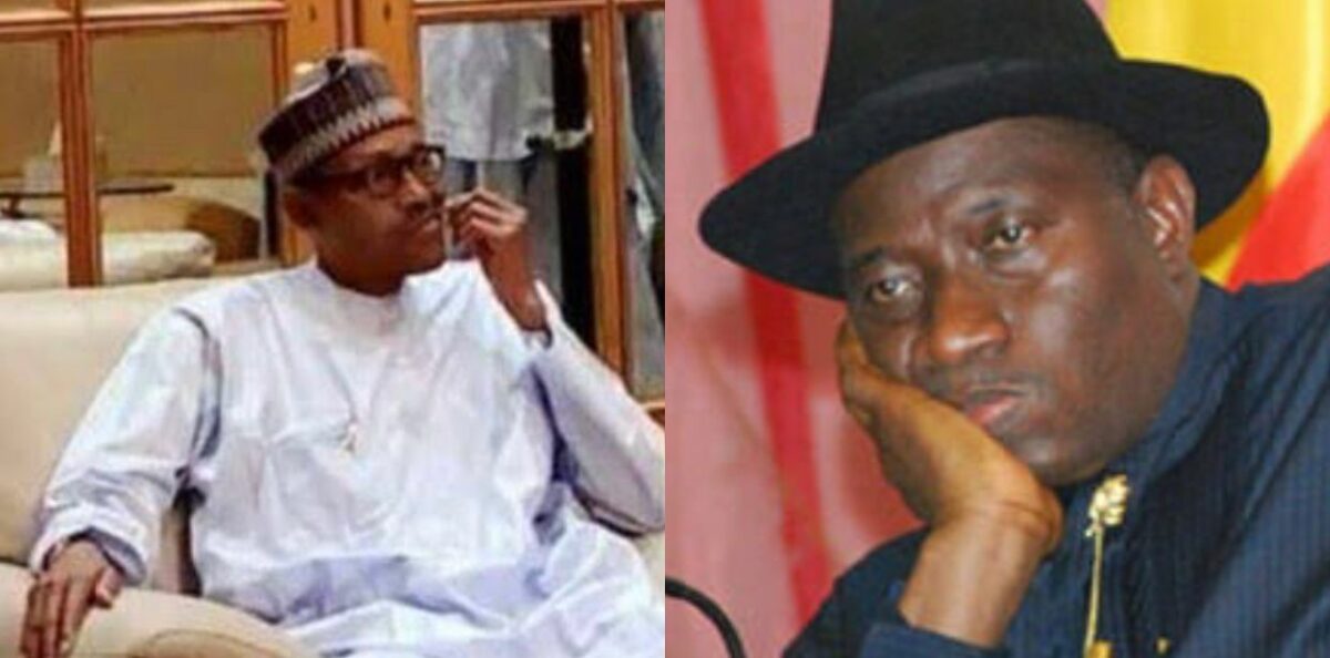 Former President Goodluck Jonathan and President Muhammadu Buhari