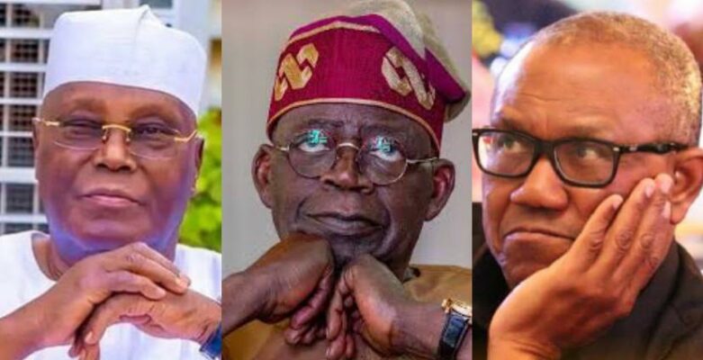 Atiku Abubakar, Bola Tinubu and Peter Obi