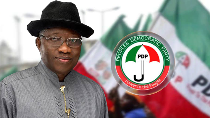 Goodluck Jonathan and PDP logo