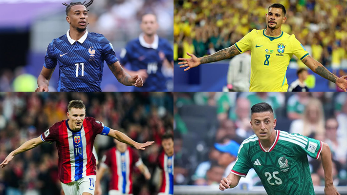 Michael Olise (France), Bruno Guimaraes (Brazil), Roberto Alvarado (Mexico), Martin Odegaard (Norway)