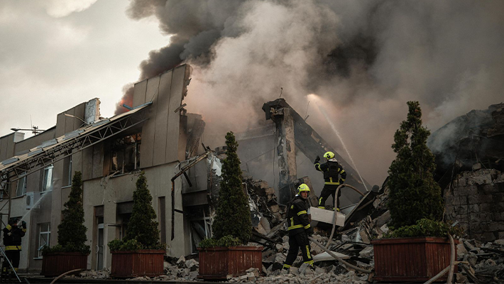 drone and missile attack on the Ukrainian capital Kyiv overnight.