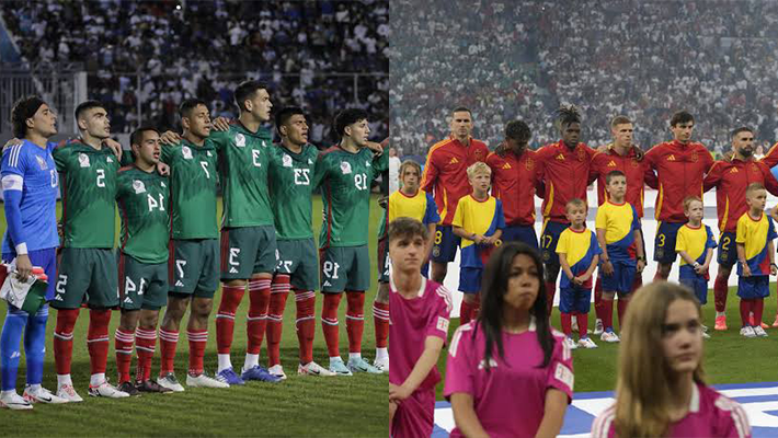 Spain, Mexico teams singing anthem at 2026 World Cup