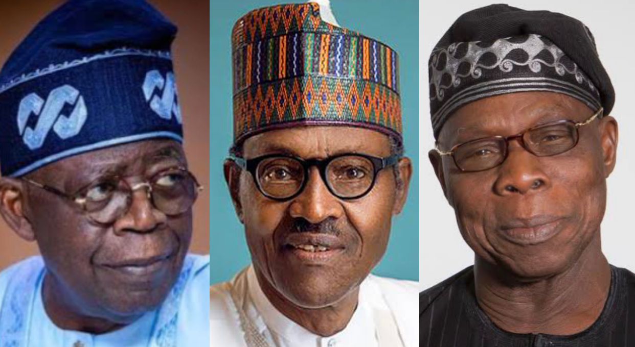 Bola Tinubu , Muhammadu Buhari and Olusegun Obasanjo
