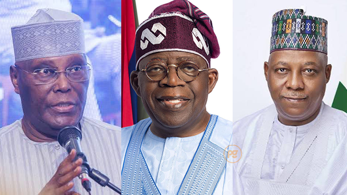 Bola Tinubu, Atiku Abubakar and Kashim Shettima