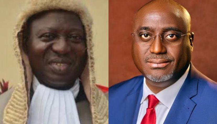 Lagos chief judge Kazeem Alogba and NBA president Yakubu Maikyau