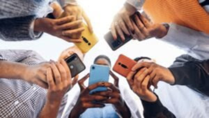 People holding phones