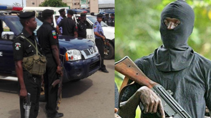 Masked gunmen and police in Ondo State.