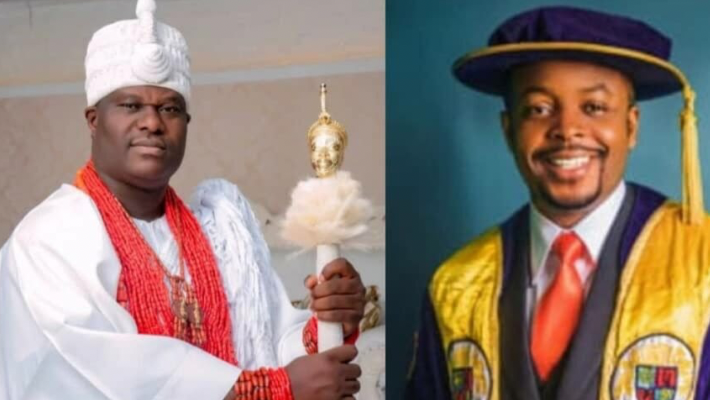 Oba Adeyeye Ogunwusi and Dr Stanley Uzochukwu