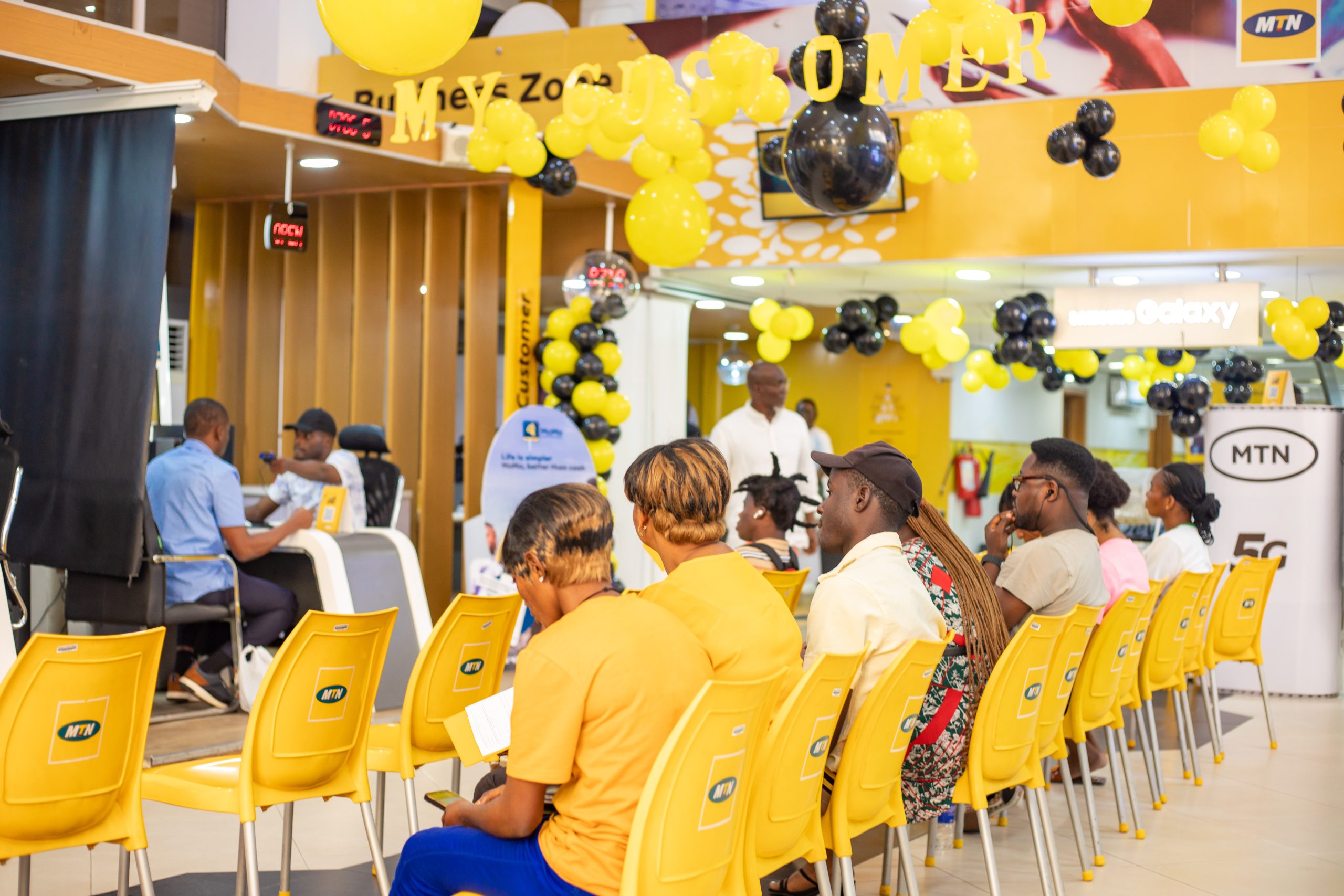 Customers at MTN office