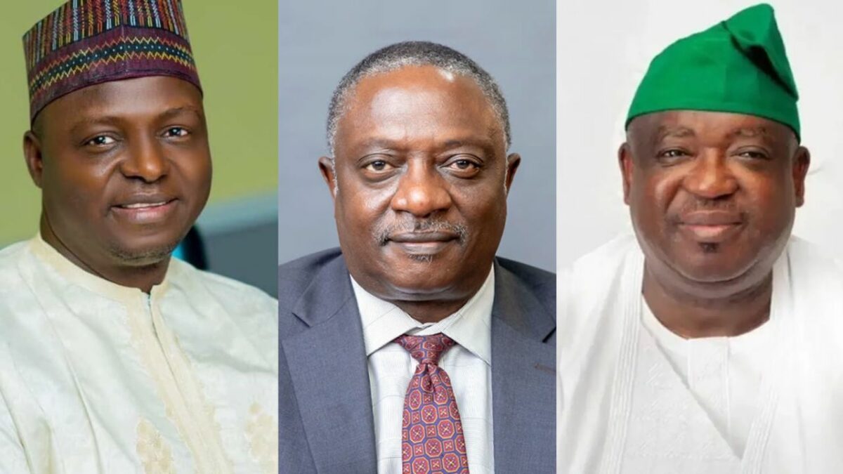 APC’s Nentawe Yilwatda, PDP’s Caleb Mutfwang, Labour Party’s Patrick Dakum