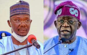 A composite of Governor Abdullahi Sule and Bola Tinubu used to illustrate the story