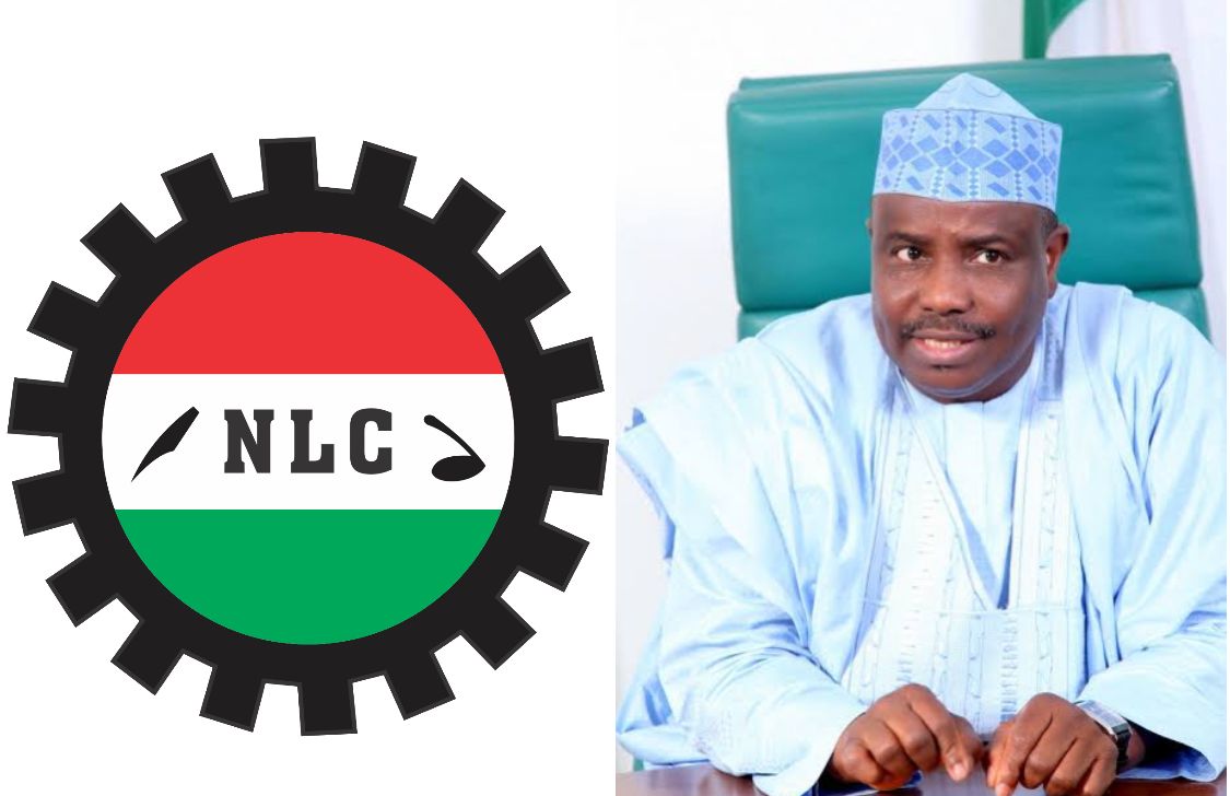 NLC Logo and Governor Tambuwal
