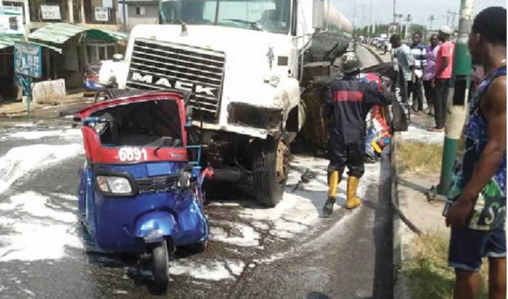 Truck-tricycle crash