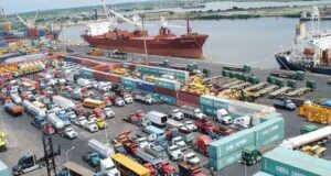 Vehicles at the port