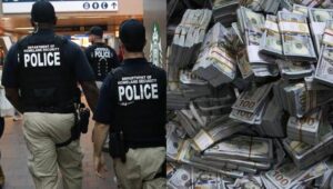 HOMELAND SECURITY OFFICERS, STASH OF DOLLARS