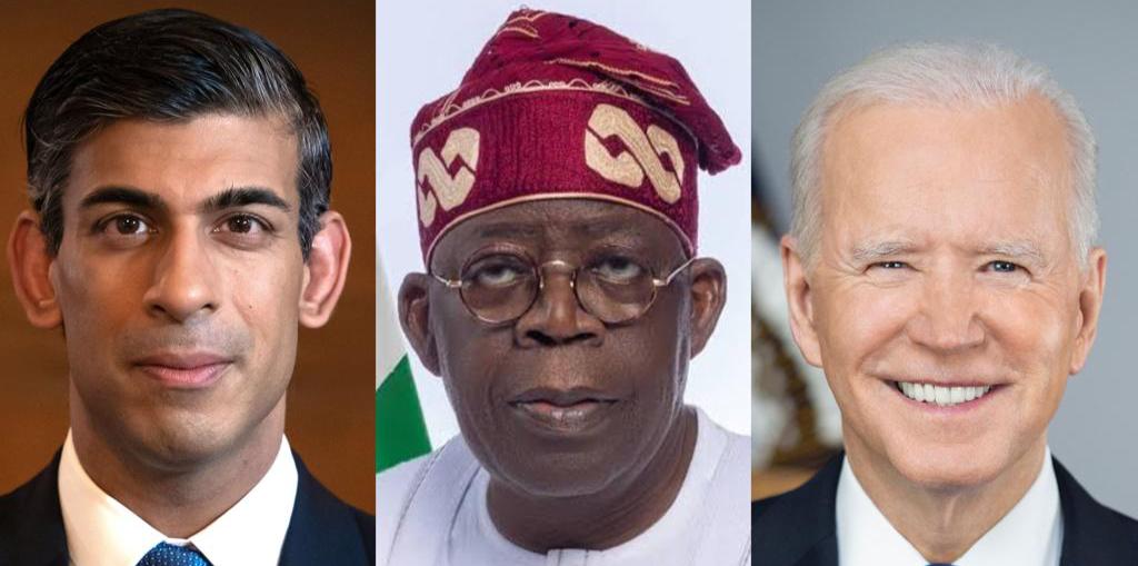 Rishi Sunak, Bola Tinubu and Joe Biden