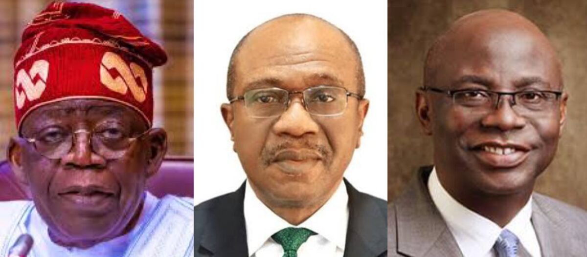 President Bola Tinubu,Godwin Emefiele and Tunde Bakare